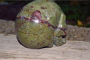 Crystal Skulls Dragon Blood Crystal Skull Carving - Medium - AA Quality