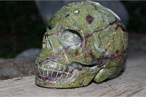 Crystal Skulls Dragon Blood Crystal Skull Carving - Medium - AA Quality