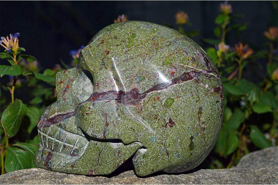 Crystal Skulls Dragon Blood Crystal Skull Carving - Medium - AA Quality - Unique Markings