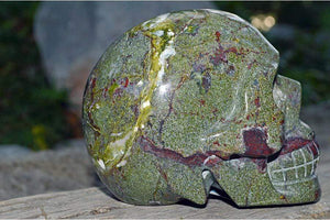 Crystal Skulls Dragon Blood Crystal Skull Carving - Medium - AA Quality - Unique Markings