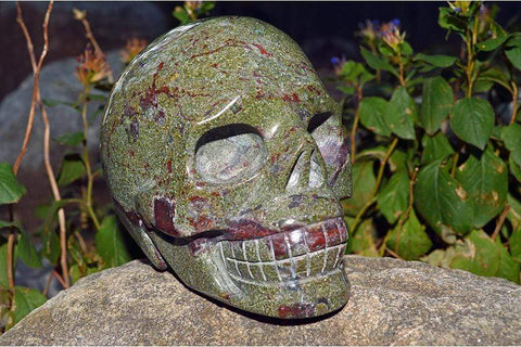 Dragon Blood Crystal Skull Carving - Medium - AA Quality - Unique Markings