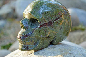 Crystal Skulls Dragon Blood Crystal Skull Carving - Medium - AA Quality - Unique Markings