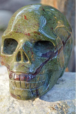 Crystal Skulls Dragon Blood Crystal Skull Carving - Medium - AA Quality - Unique Markings