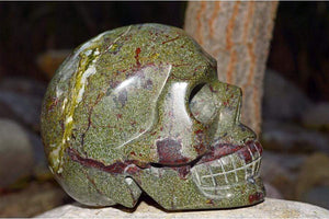 Crystal Skulls Dragon Blood Crystal Skull Carving - Medium - AA Quality - Unique Markings