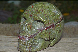 Crystal Skulls Dragon Blood Crystal Skull Carving - Medium - AA Quality - Unique Markings