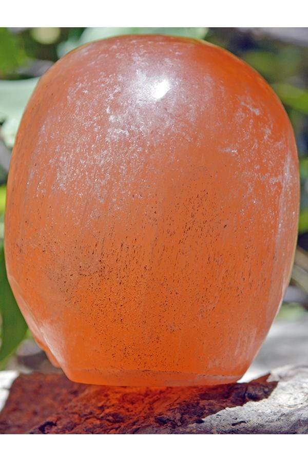 Crystal Skulls Orange Selenite Carved Crystal Skull - Medium