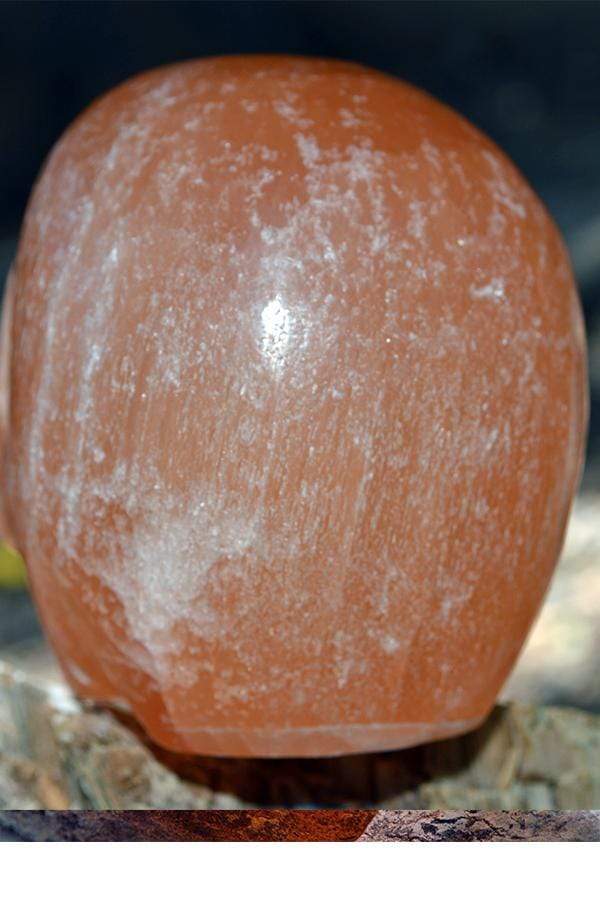 Crystal Skulls Orange Selenite Carved Crystal Skull - Medium