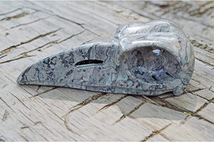 Crystal Skulls THOTH Raven Crystal Skull - Grey Jasper Stone- Large
