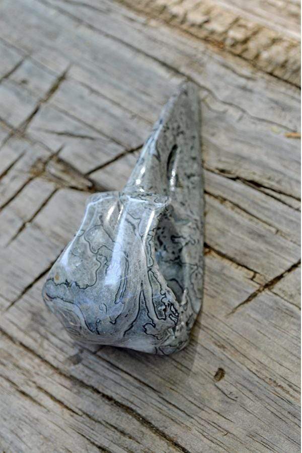 Crystal Skulls THOTH Raven Crystal Skull - Grey Jasper Stone- Large