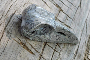 Crystal Skulls THOTH Raven Crystal Skull - Grey Jasper Stone- Large