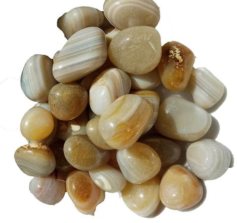 Banded Agate Tumbled Stones Crystals | 1 lb