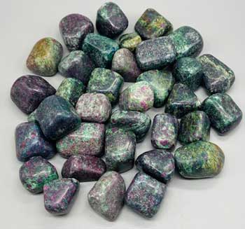 Crystal Tumbled Ruby Zoisite with Mica tumbled stones - 1 lb