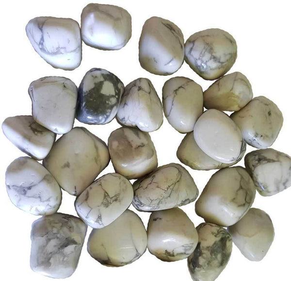 Crystal Tumbled White Howlite Tumbled Stones Crystals | 1 lb