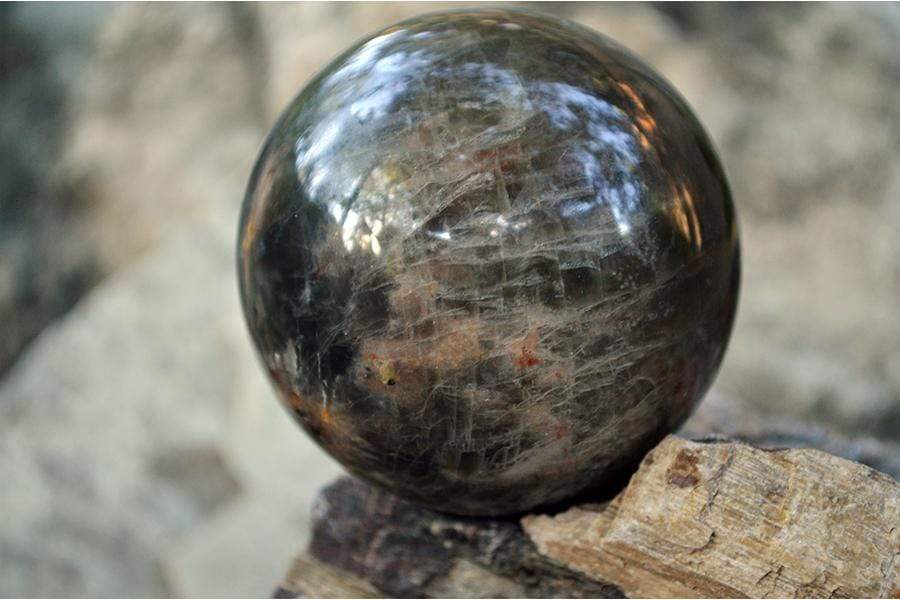 Crystal Wholesale 66.64 mm Black Moonstone Crystal Sphere