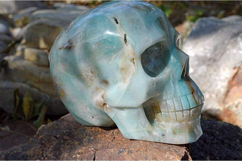 Amazonite Crystal Skull Carving I - Large