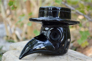 Crystal Wholesale Black Obsidian Plague Doctor 2020 | Steampunk | Raven | Odin | Thoth |  Crystal Carving - Medium | 3 Obsidian Varieties