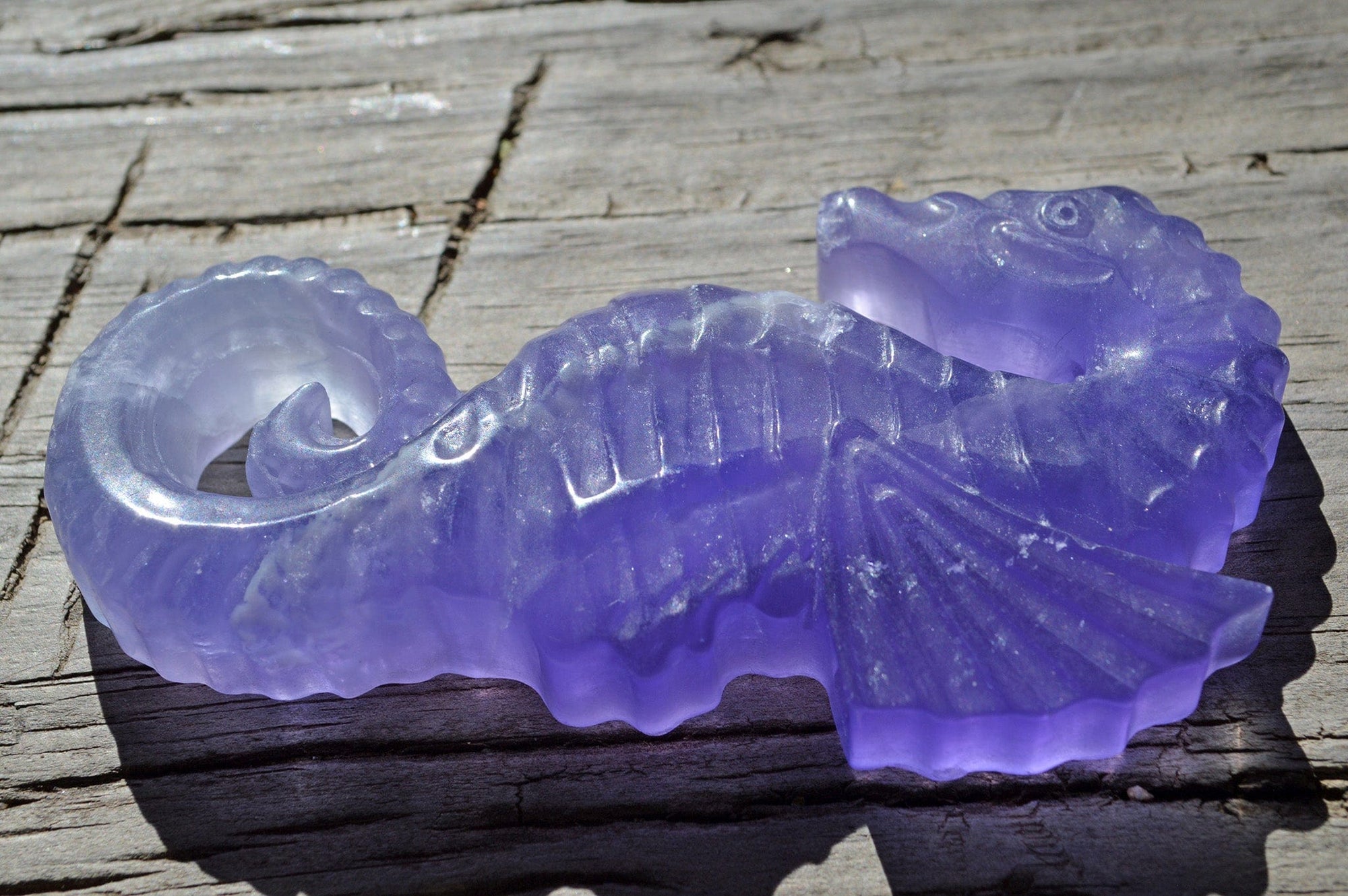 Crystal Wholesale Blue and Purple Fluorite Seahorse | Hand Carved  | Medium | AAA Quality | I