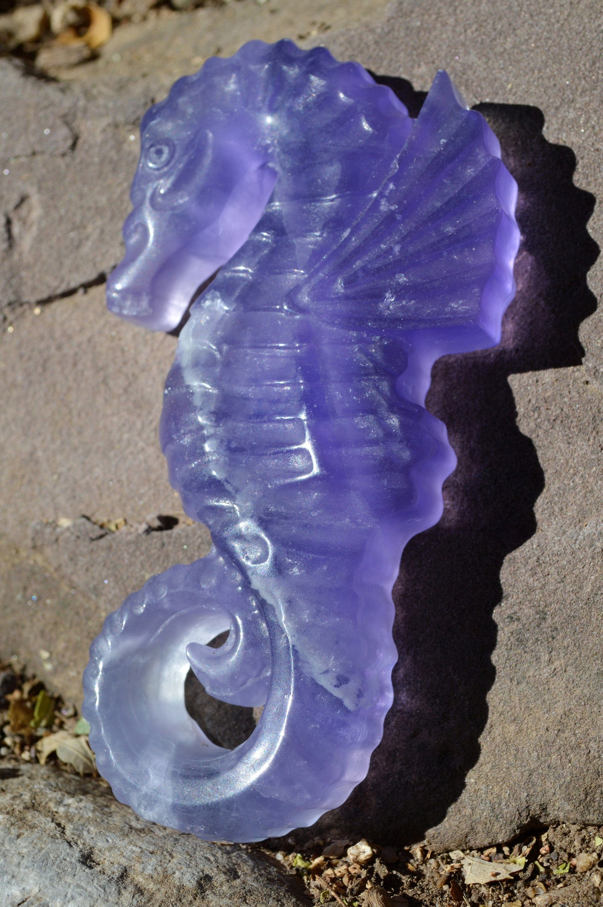 Crystal Wholesale Blue and Purple Fluorite Seahorse | Hand Carved  | Medium | AAA Quality | I