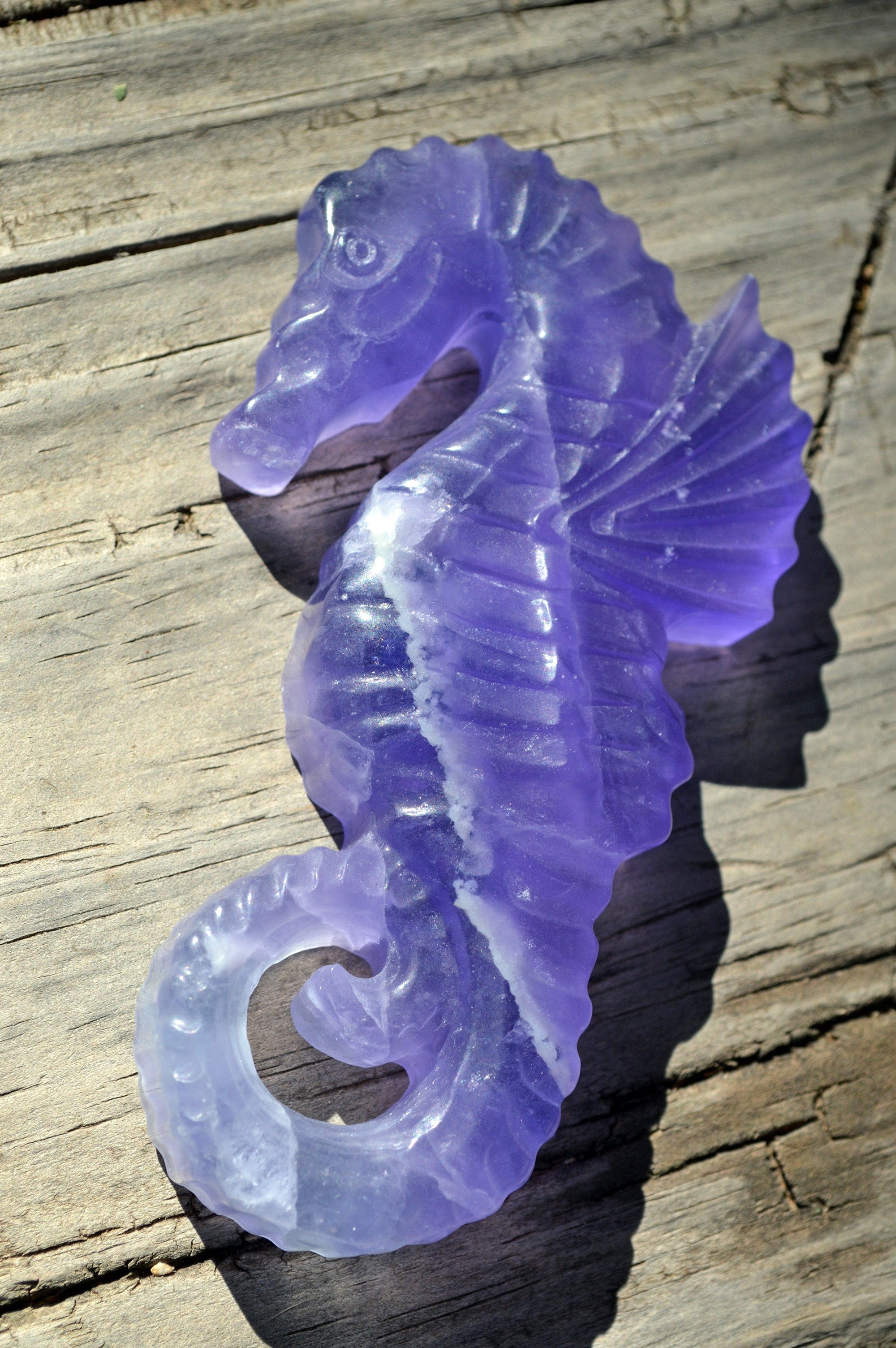 Crystal Wholesale Blue and Purple Fluorite Seahorse | Hand Carved  | Medium | AAA Quality | I