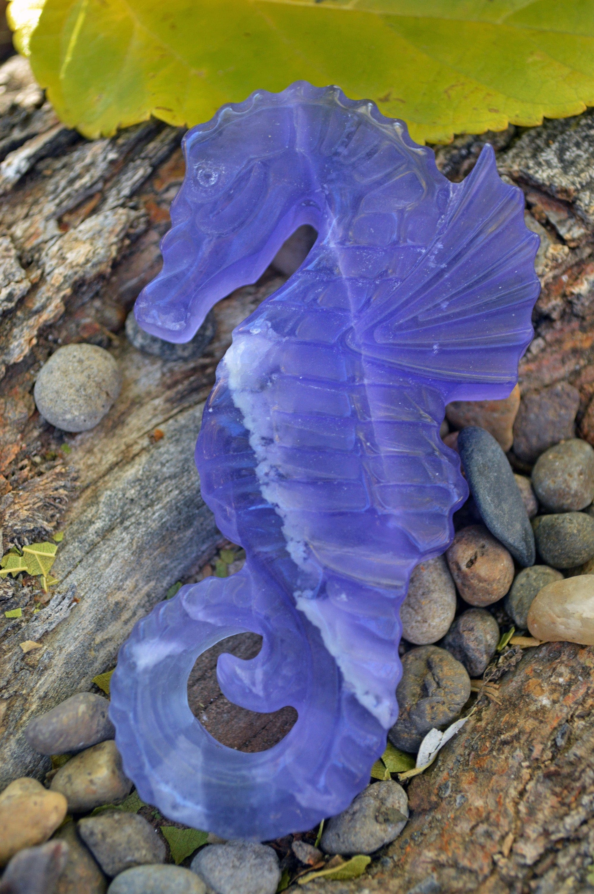 Crystal Wholesale Blue and Purple Fluorite Seahorse | Hand Carved  | Medium | AAA Quality | I