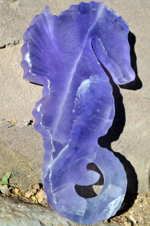Crystal Wholesale Blue and Purple Fluorite Seahorse | Hand Carved  | Medium | AAA Quality | I