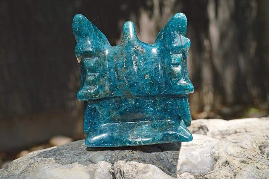 Crystal Wholesale Blue Apatite - Crystal Dragon Skull Carving