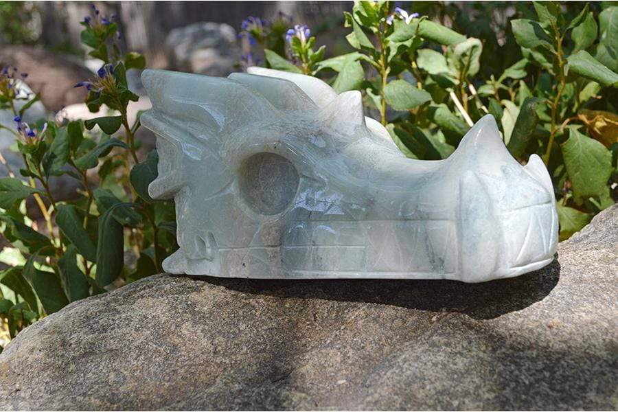 Crystal Wholesale Blue Aragonite - Crystal Dragon Skull Carving I