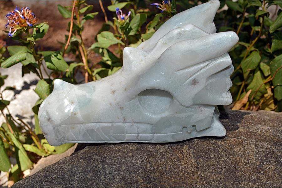 Crystal Wholesale Blue Aragonite - Crystal Dragon Skull Carving IV