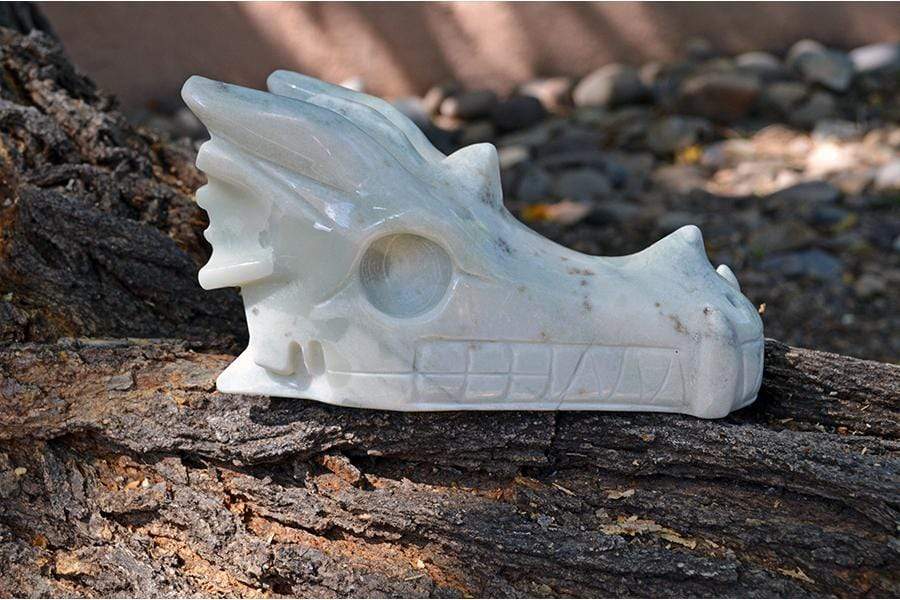 Crystal Wholesale Blue Aragonite - Crystal Dragon Skull Carving IV