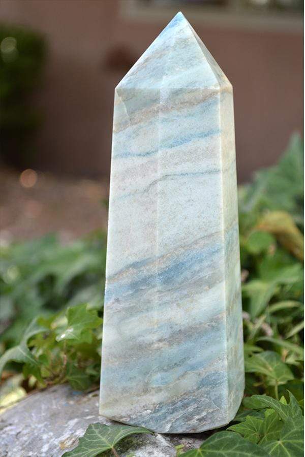 Blue Aragonite - Crystal Obelisk Carving I