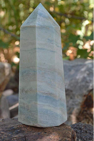Blue Aragonite - Crystal Obelisk Carving I