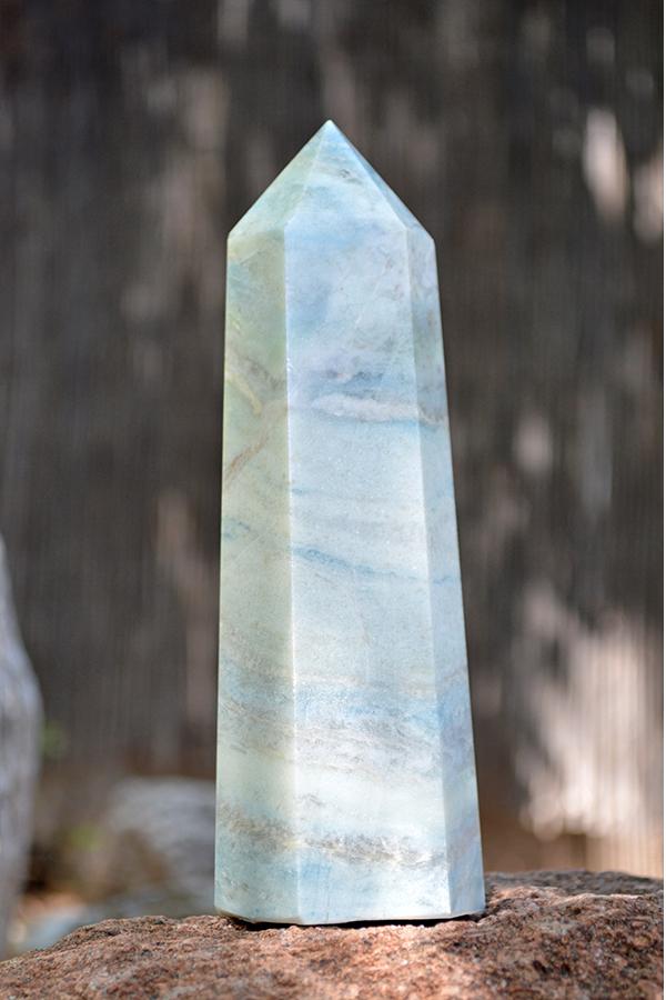 Crystal Wholesale Blue Aragonite - Crystal Obelisk Carving II