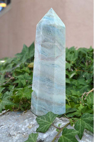 Blue Aragonite - Crystal Obelisk Carving II