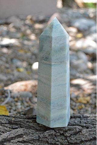 Blue Aragonite - Crystal Obelisk Carving II