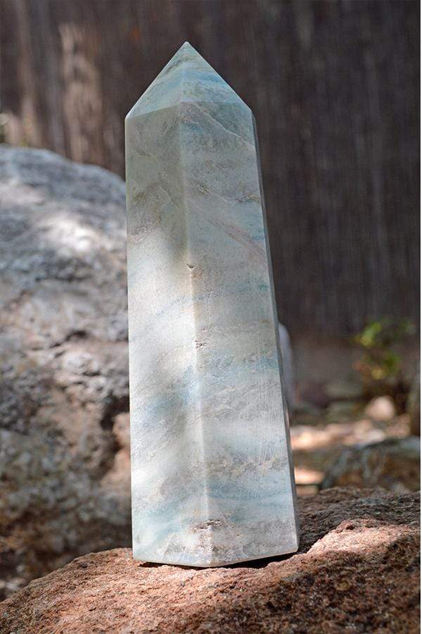 Crystal Wholesale Blue Aragonite - Crystal Obelisk Carving II