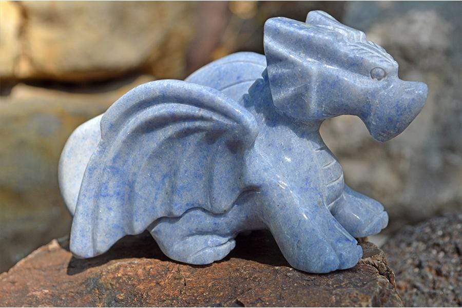 Crystal Wholesale Blue Aventurine Crystal Dragon Carving - Medium