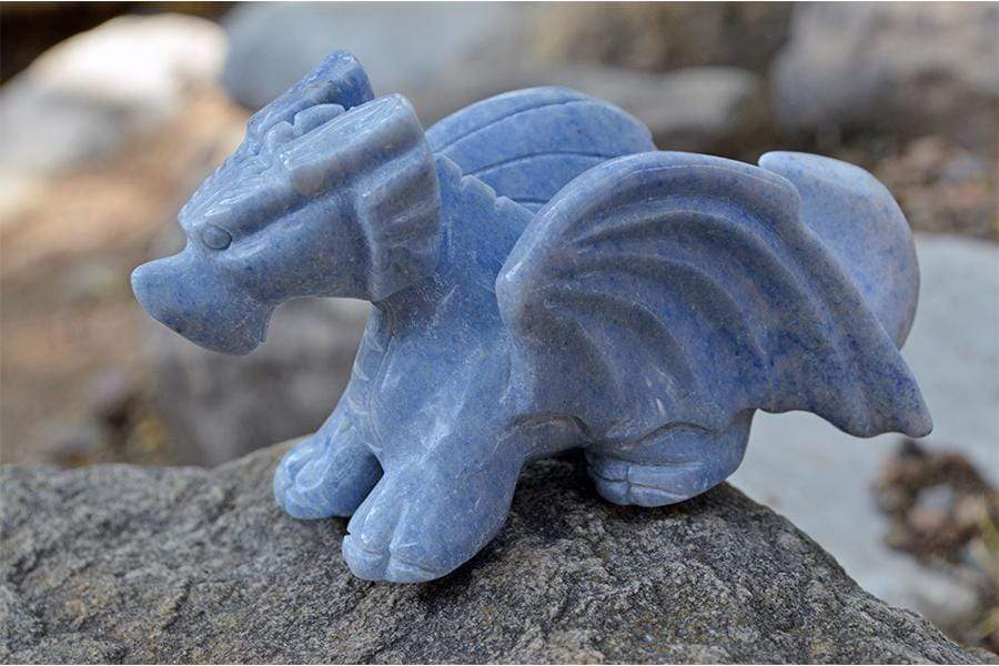 Crystal Wholesale Blue Aventurine Crystal Dragon Carving - Medium
