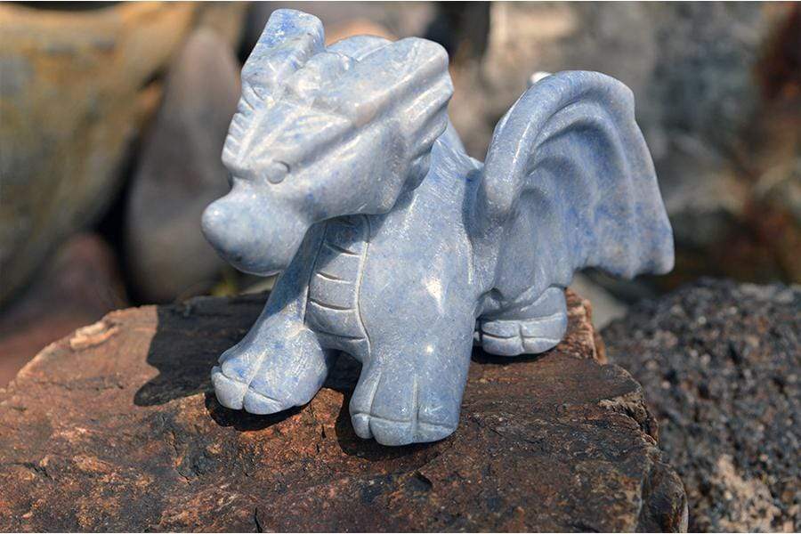 Crystal Wholesale Blue Aventurine Crystal Dragon Carving - Medium