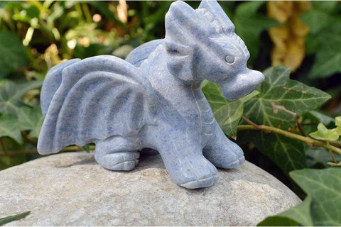 Blue Aventurine Crystal Dragon Carving - Medium
