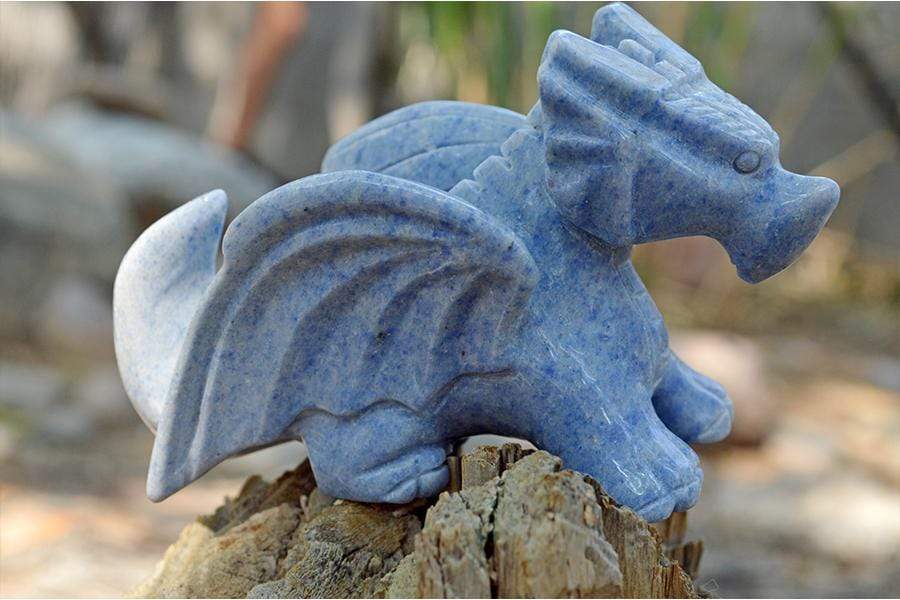 Crystal Wholesale Blue Aventurine Crystal Dragon Carving - Medium