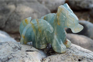 Crystal Wholesale Blue Onyx Crystal Dragon Carving - Medium