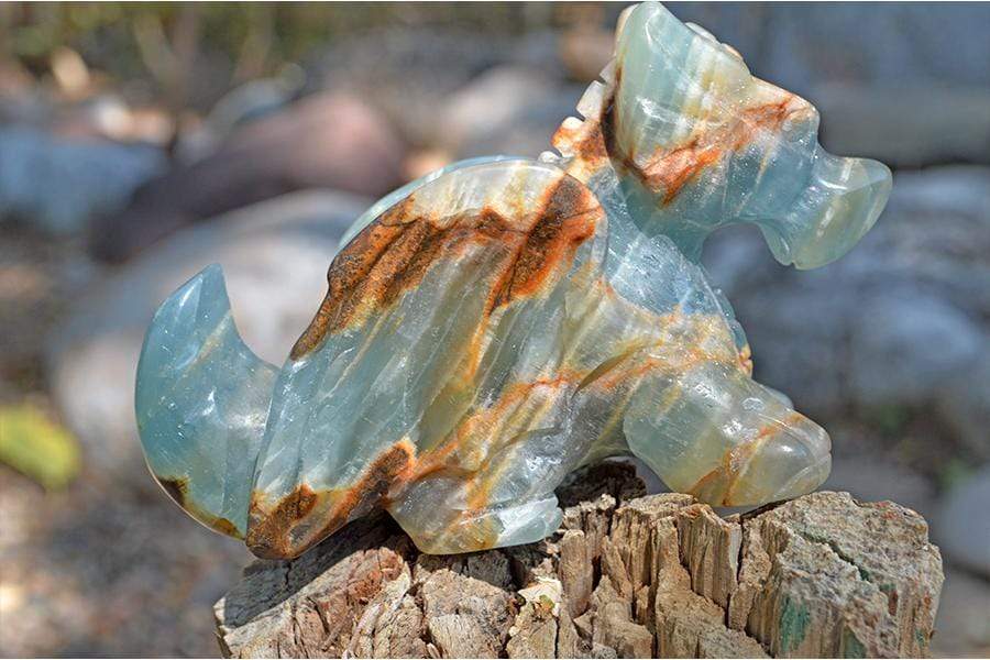 Crystal Wholesale Blue Onyx Crystal Dragon Carving - Medium