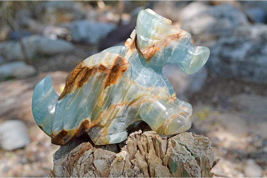 Crystal Wholesale Blue Onyx Crystal Dragon Carving - Medium