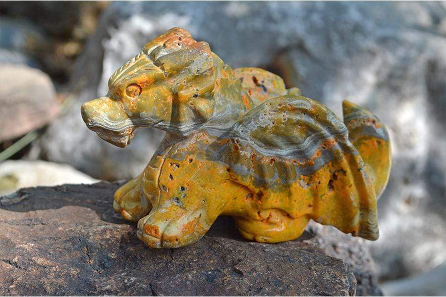 Crystal Wholesale Bumblebee "Jasper" Crystal Dragon Carving - Medium
