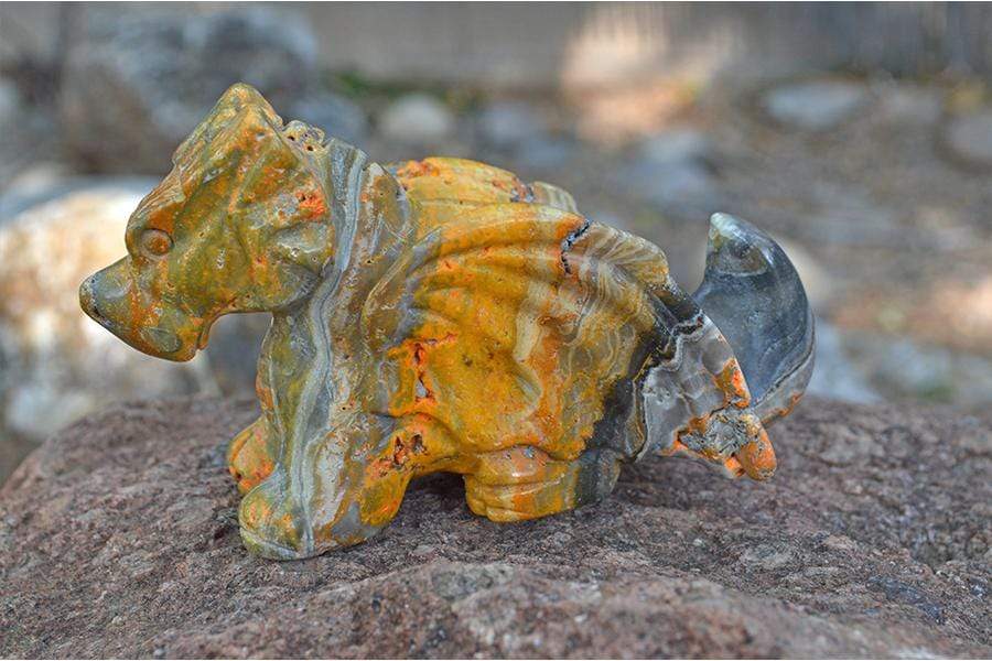 Crystal Wholesale Bumblebee "Jasper" Crystal Dragon Carving - Medium