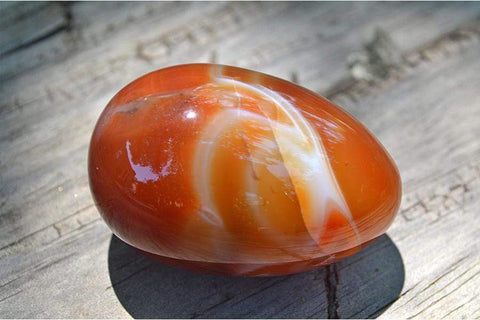 Carnelian Crystal Carved Egg - Medium