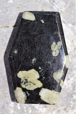 Crystal Wholesale Chrysanthemum Stone Coffin | Casket | Sarcophagus | Halloween |  Samhain | Gothic |  Medium