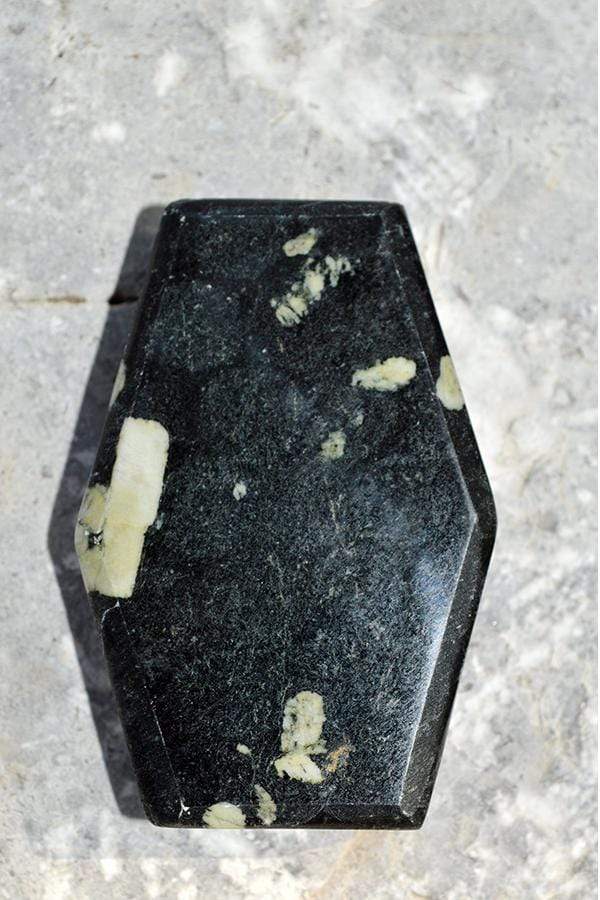 Crystal Wholesale Chrysanthemum Stone Coffin | Casket | Sarcophagus | Halloween |  Samhain | Gothic |  Medium