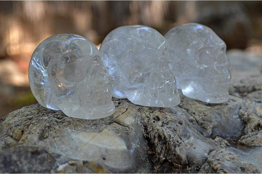 Crystal Wholesale Clear Quartz Crystal Skulls, with Rainbows - AAA - Small