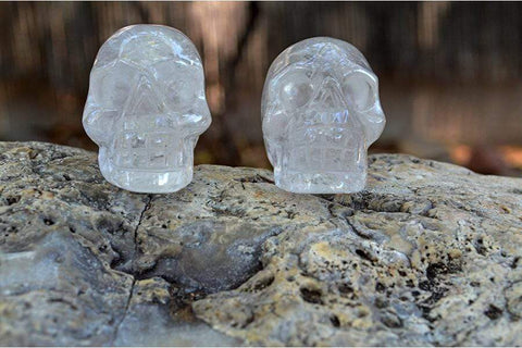 Clear Quartz Crystal Skulls, with Rainbows - AAA - Small